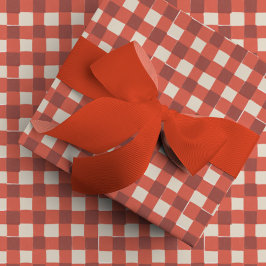 Red Checkered Gingham Presentpapper