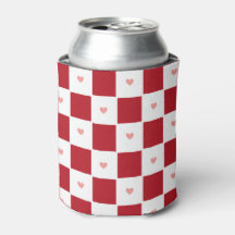 Red Checkered Kärlek can Cooler