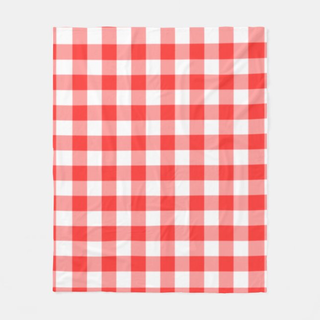 Red Checkered Square Seamless Pattern  Fleecefilt (Framsidan)
