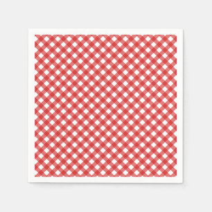 Red Checkered Summer BBQ Party Pappersservett