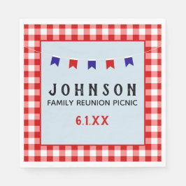 Red Checkered Tablecloth Summer Picnic Party Pappersservett