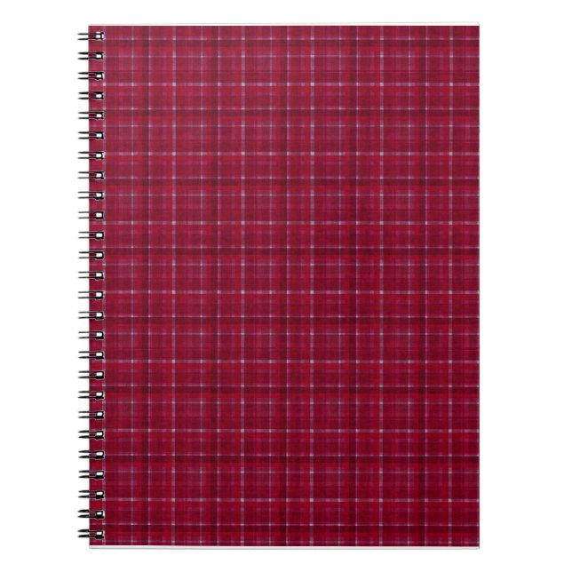 Red Checkered Tartan Anteckningsbok (Framsidan)