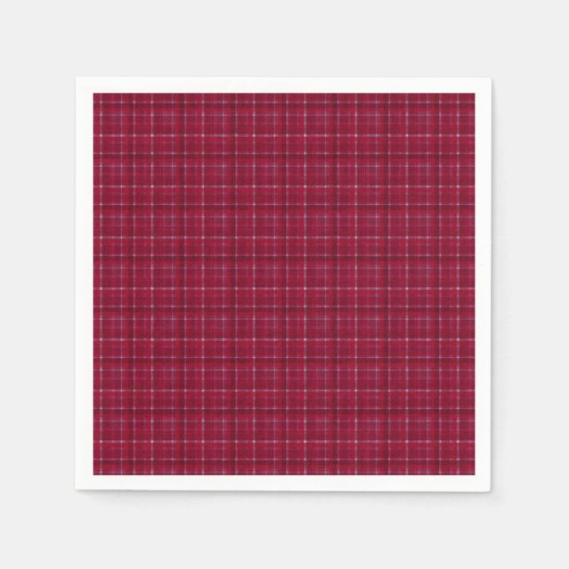 Red Checkered Tartan Pappersservett (Framsidan)