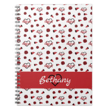 Red Cheer Hearts, Pom Poms, Megaphone Mönster