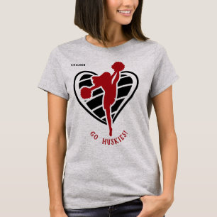 Red CheerLeader Team Namn T-Shirt
