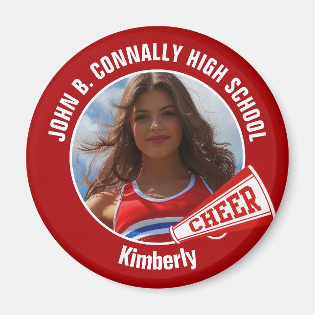 Red Cheermanager Photo High School Spirit Cheer Magnet (Framsidan)