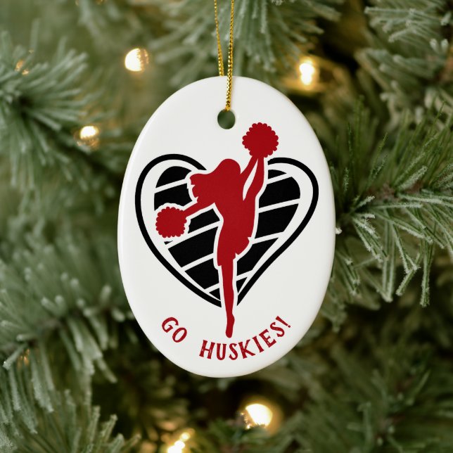 Red Cheermanager Team Namn Ceramic Ornament (Träd)