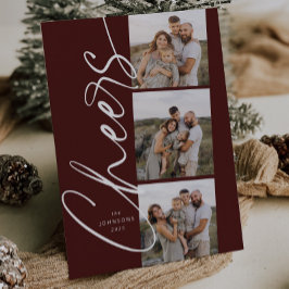 Red Cheers - minimalt Modern Elegant-skript jul Julkort