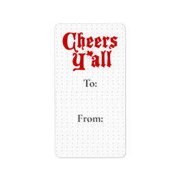 Red Cheers Y'all Gift Märkre Sticker Adressetikett