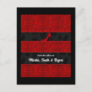 Red Cheetah Print Personlig Vykort