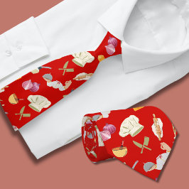 Red Chef Theme Mönster Tie Slips