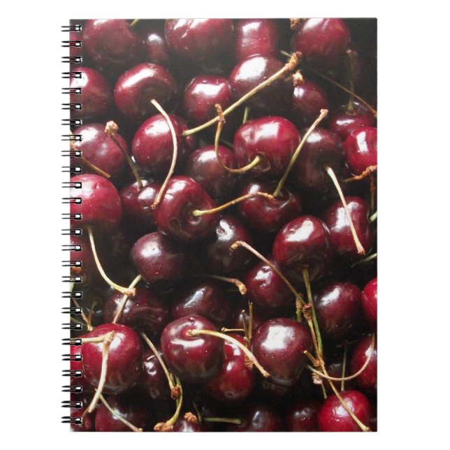 Red Cherries bärbar dator Anteckningsbok Med Spiral (Framsidan)