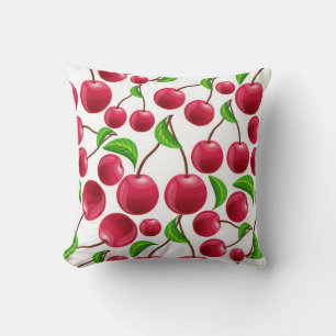 Red Cherries Cherry Print Dekorativ kudde