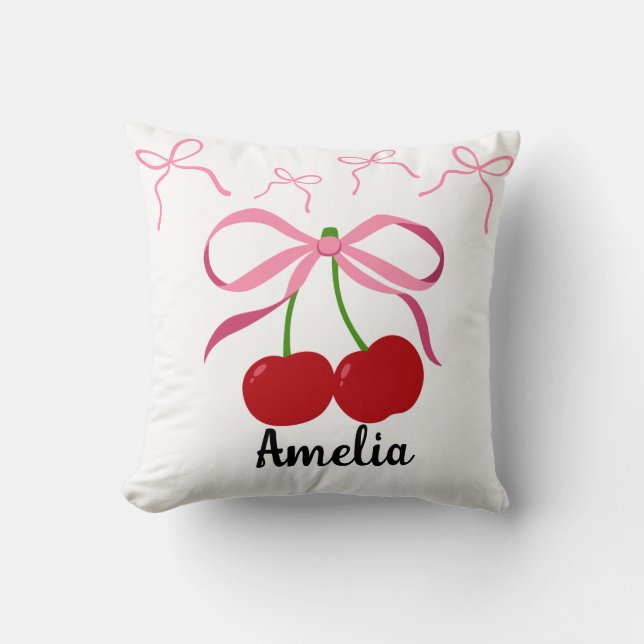 Red Cherries fruit pattern  Kudde (Framsida)