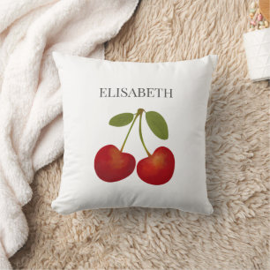 Red Cherries Fruit Personlig Namn Kudde