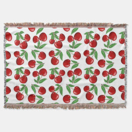 Red Cherries-grafik över hela Mönster Filt