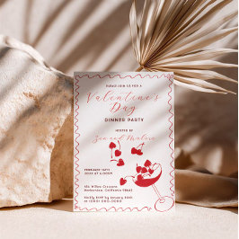 Red Cherries in Martini – Valentine’s Day Party Inbjudningar