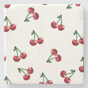 Red Cherries Mönster Design Stenunderlägg