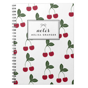 Red Cherries Mönster Personlig bärbar dator Anteckningsbok