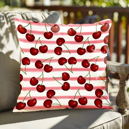 Red Cherries Mönster sommar Kudde
