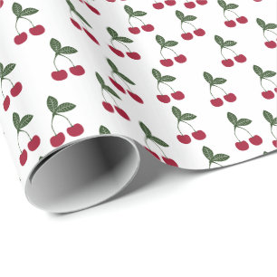 Red Cherries Mönster Wrapping Papper Presentpapper