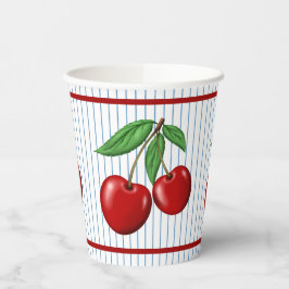 Red Cherries on Blue Rand Graphic Mönster