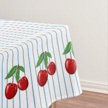 Red Cherries on Blue Rand Graphic Mönster