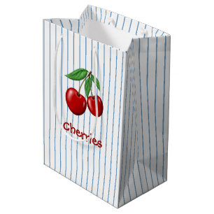 Red Cherries on Blue Rand Graphic Mönster