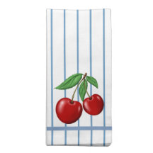 Red Cherries on Blue Rand Mönster Trasa Napkin