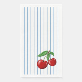 Red Cherries on Blue Rand Roligt Retro Design Pappersservett