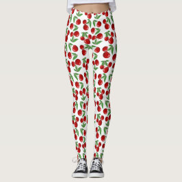 Red Cherries över hela Mönster Leggings