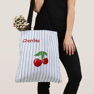 Red Cherries på Blue Rand Personlig Tygkasse