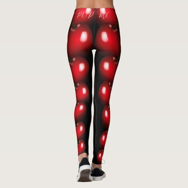 Red Cherries Playful Leggings - Ditt Färg (Baksida)