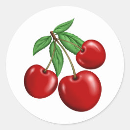Red Cherries Retro Stil Fruit Design Runt Klistermärke