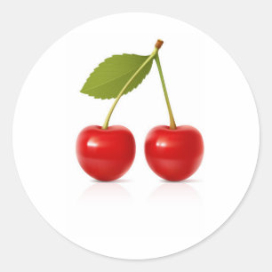 Red Cherries Runt Klistermärke