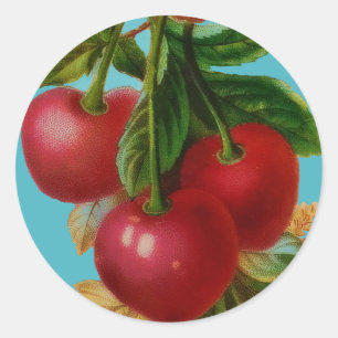 Red Cherries Sticker Runt Klistermärke