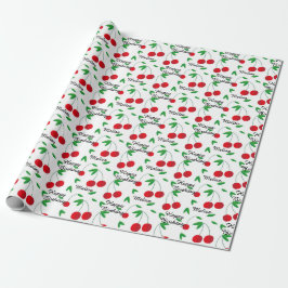 Red Cherries Summer Personalize Namn Birthday Presentpapper