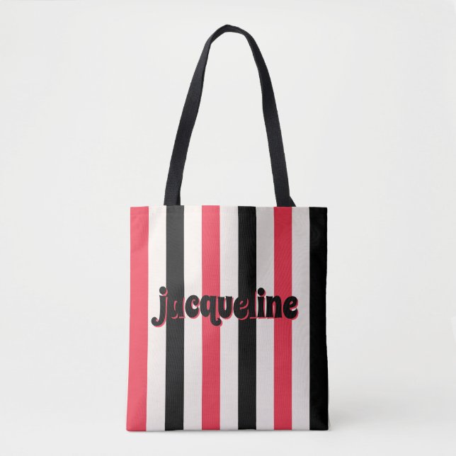 Red Cherry and Black Cabana Rand Luxe Tygkasse (Framsida)