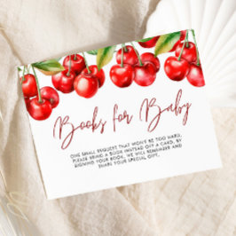 Red Cherry Baby Shower Bokar för Baby Tilläggskort