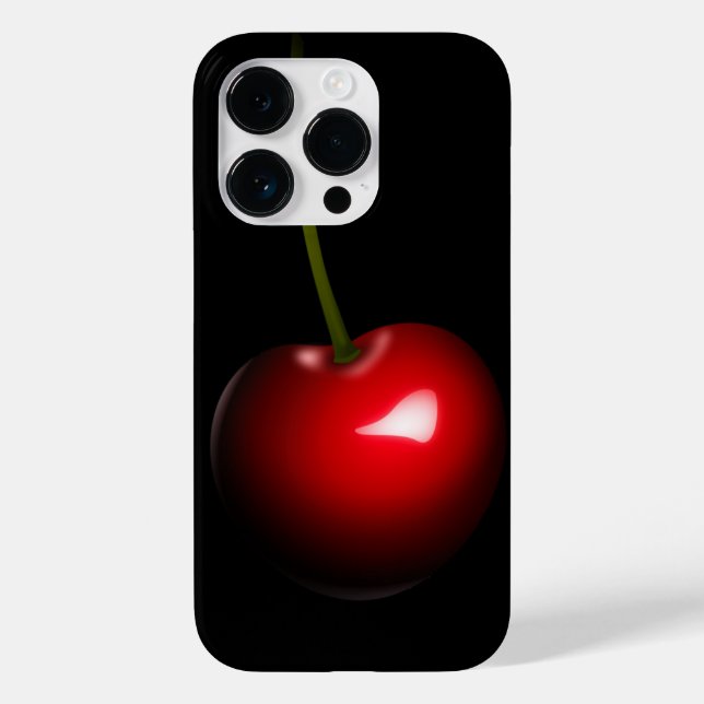 Red Cherry Black iphone case - Anpassningsbar Färg (Baksida)