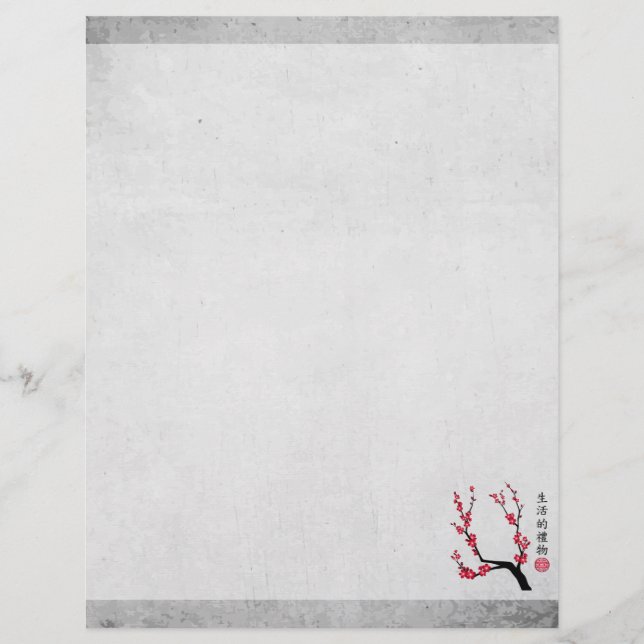 Red cherry blommar 3art "Gift of life" Brevhuvud (Framsida)