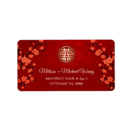 Red Cherry Blommar | Kinesiska Bröllop Adressetikett