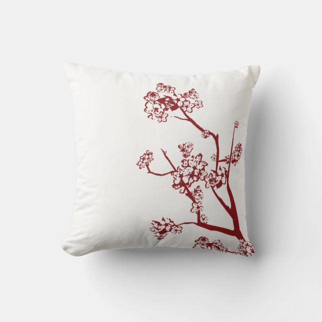 Red Cherry Blommar Pillow Kudde (Framsida)