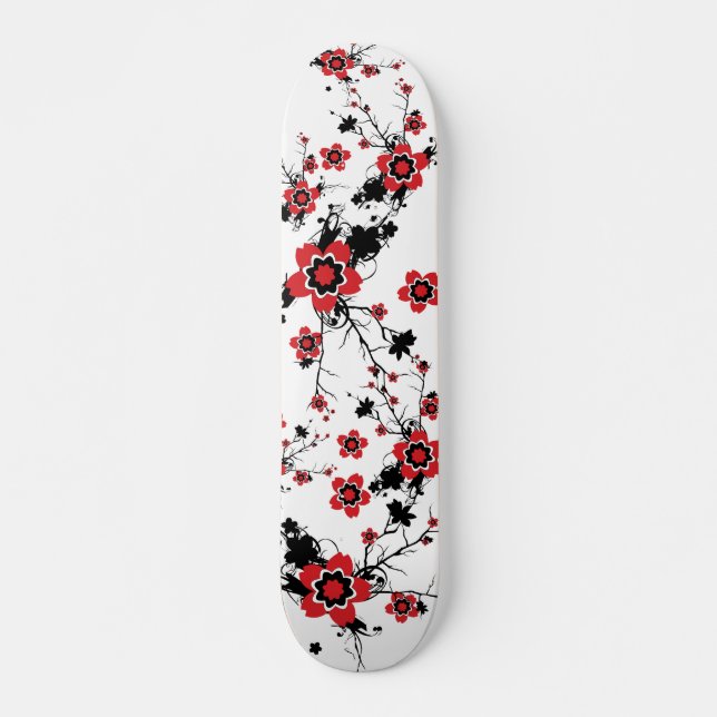 Red Cherry Blommar Sakura Design Skateboard Bräda 21,5 Cm (Framsida)