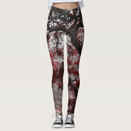 Red Cherry Blommar Träd Leggings