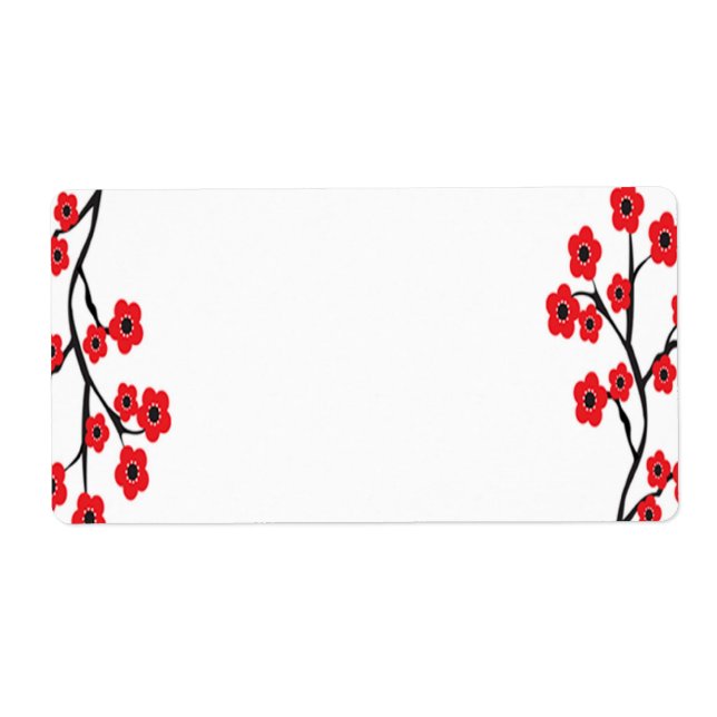 Red Cherry Blommars Label Fraktsedel (Framsidan)