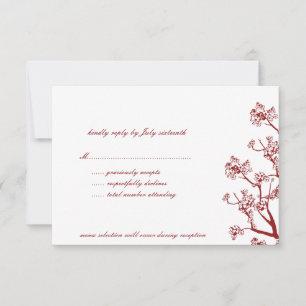 Red Cherry Blommars Oriental Bröllop OSA Card