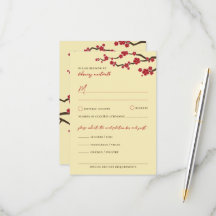 Red Cherry Blommars Sakura Flowers Asian Bröllop