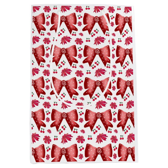 Red Cherry Bow Seamless Pattern Cute Coquette Gift (Framsidan)
