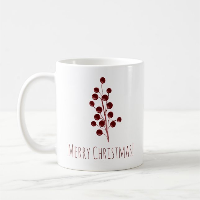 Red cherry christmas kaffemugg (Vänster)